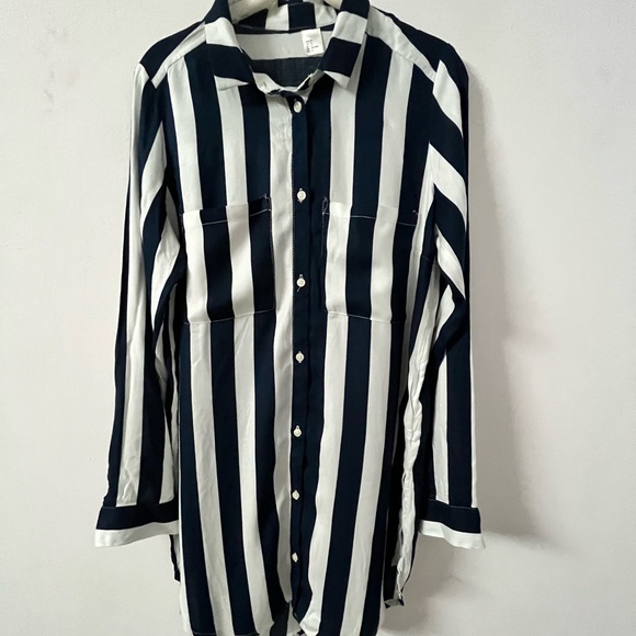 Blue and white straps dress /long shirt Free size - Picture 4 of 7